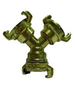 Toon details van Twee-weg verdeelstuk t.b.v. messing snelkoppeling Afbeeldingen van Twee-weg verdeelstuk t.b.v. messing snelkoppeling