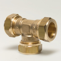 Toon details van Messing T-stuk KIWA 3 x knel  12mm. Afbeeldingen van Messing T-stuk KIWA 3 x knel  12mm.