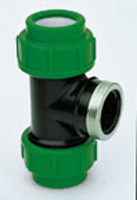 Toon details van T-stuk met bi.dr. en stalen ring 16 bar 25 x 1" x 25 KIWA Afbeeldingen van T-stuk met bi.dr. en stalen ring 16 bar 25 x 1" x 25 KIWA