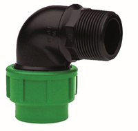 Toon details van Knie PE met buitendraad 63 mm x 2 ", 10 bar, KIWA Afbeeldingen van Knie PE met buitendraad 63 mm x 2 ", 10 bar, KIWA