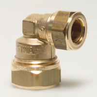 Toon details van Verlopende knie kopp. KIWA messing, 15mm x 10mm Afbeeldingen van Verlopende knie kopp. KIWA messing, 15mm x 10mm