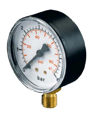 Afbeeldingen van Drukmeter droog met onderaansluiting.