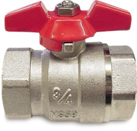 Picture of Kogelkraan messing, ⅜”, met aluminium vlinderhendel