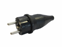 Toon details van Rubber Euro stekker 230 Volt met randaarde. Afbeeldingen van Rubber Euro stekker 230 Volt met randaarde.
