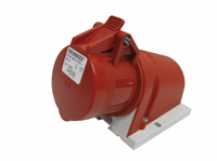 Toon details van Wandcontactdoos, 400 Volt 3P + A, 16 Amp. Afbeeldingen van Wandcontactdoos, 400 Volt 3P + A, 16 Amp.